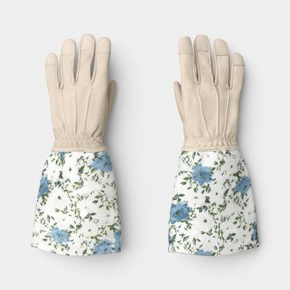 Duck Canvas Long Cuff Rose Picker Floral Ikat Blossom Work Gloves One Size Khaki - Threshold™