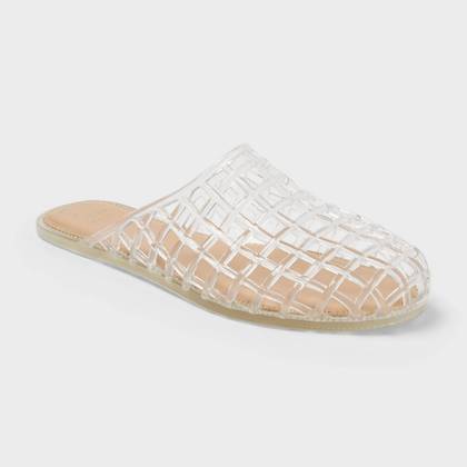 Women's Luciana Jelly Mule Shoes - A New Day™ Clear 7