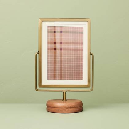 4"x6" Brass Frame on Wood Pedestal - Hearth & Hand™ with Magnolia
