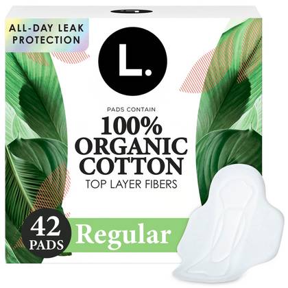 L. Organic Cotton Top Layer Ultra Thin Pads - Regular Absorbency - 42ct