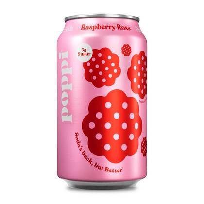 poppi Raspberry Rose Prebiotic Soda - 12 fl oz Can