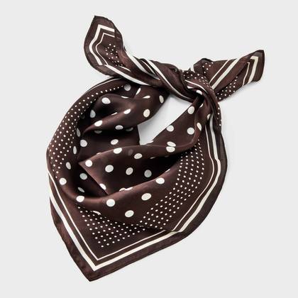 Polka Dot Pattern Square Scarf - A New Day™ Brown