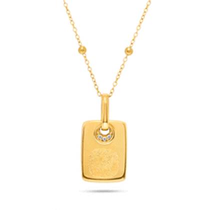 Fingerprint Written In The Stars Tag Necklace (Gold)