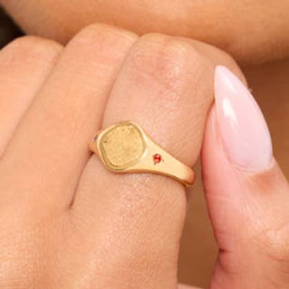 Written In The Stars Fingerprint Signet Ring (Gold)