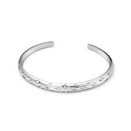 Moon and Back Bangle (Silver)