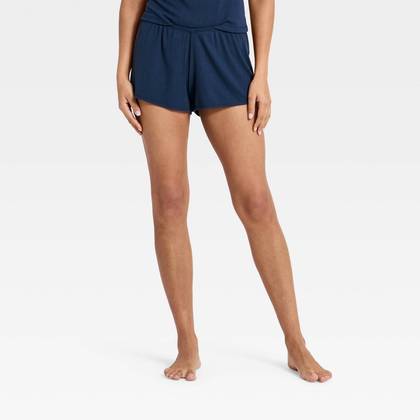 Women's Ribbed Cooling Jersey Pajama Shorts - Auden™ Navy XS