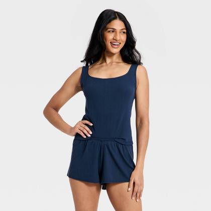 Women's Ribbed Cooling Jersey Tank Top - Auden™ Navy XS