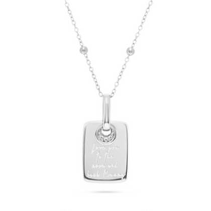 Written In The Stars Handwriting Tag Necklace (Silver)