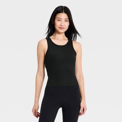 Women's Modal Ribbed Support Tank Top - All in Motion™ Black S