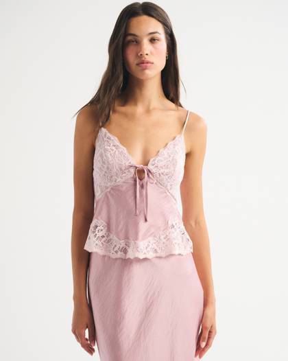 Bra-Free Lace-Pieced Set Top