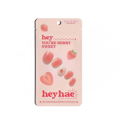 Heyhae Gel Nail Wrap - Hey You're Berry Sweet - 28pc