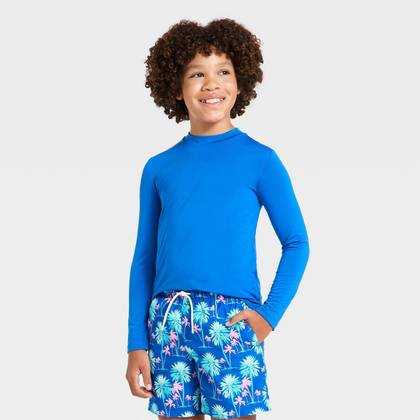 Boys' Rash Guard Tops - Cat & Jack™ Blue XS