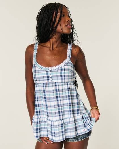 Longline Ruffle Icon Tunic Babydoll Top