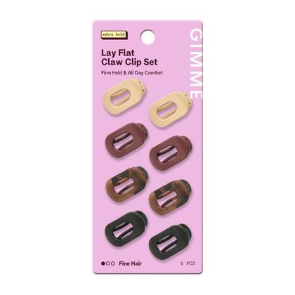 Gimme Beauty Lay Flat Claw Clip Set - Fine Mini - 8ct