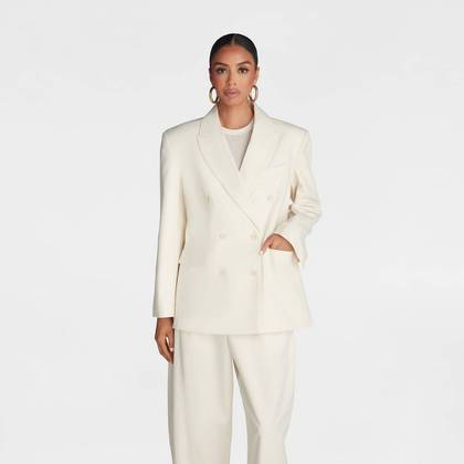 KBB by KAHLANA Women's 'The David Blazer' -Cream XS