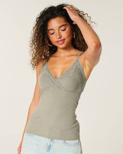 Wrap Lace Trim Layering Cami
