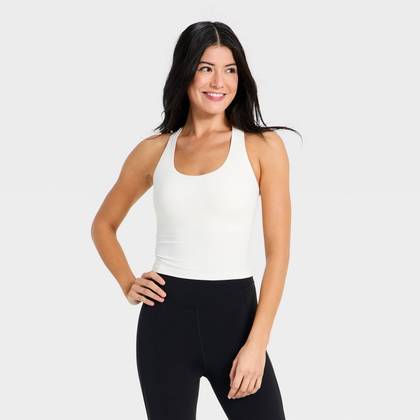 Women's Everyday Soft Racerback Tank Top - All In Motion™ Cream XS