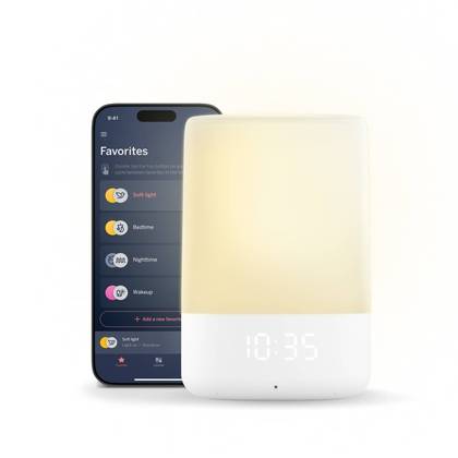 Nanit Sound + Light Machine - White: Electric Battery-Powered, 3"x3"x5", 1lb, Breathing Monitors