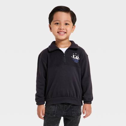 Grayson Mini Toddler Boys' LA Atheletic Club French Terry Quarter Zip Sweatshirt - Gray 12M