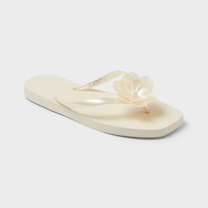 Women's Mazie Flip Flop Sandals - Shade & Shore™ Cream 5