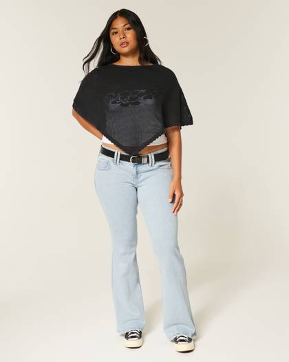 Low-Rise Light Wash Bootcut Jeans