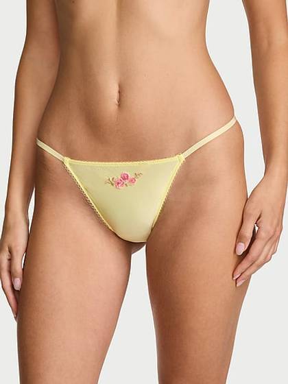 Sweet Melody Motif Satin V-String