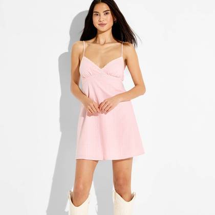 Women's Mini Embroidered Lace A-Line Dress - Wild Fable™ Light Pink XXS