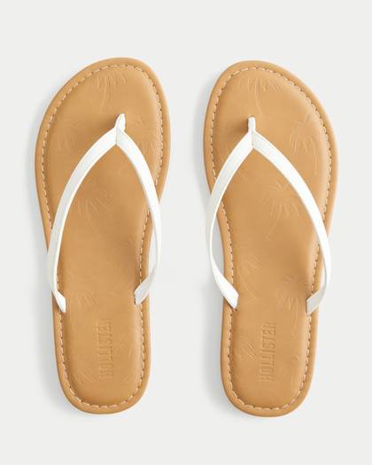 Faux Leather Flip Flops