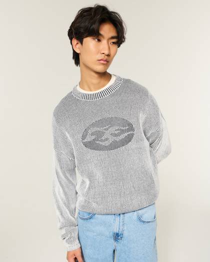Boxy Graphic Crew Sweater