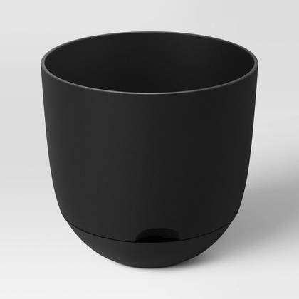 Self-Watering Plastic Indoor Outdoor Planter Pot Black 8"x8" - Room Essentials™
