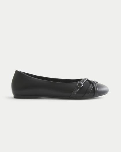 Faux Leather Flats