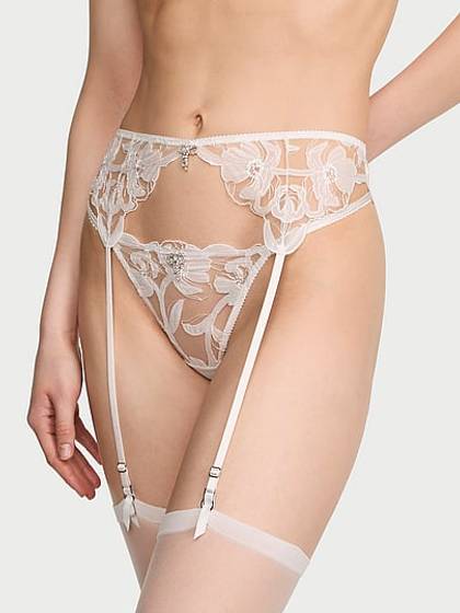Frou Frou Embroidery Garter Belt