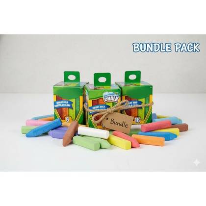 Sidewalk Chalk, Bucket of 16 Bundle Pack Of 3, Total 48 Chalk
