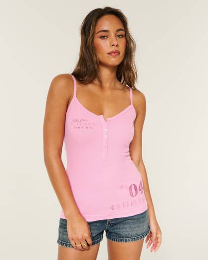 Surf Logo Graphic Henley Cami