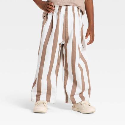 Grayson Mini Toddler Boys' Striped Drawstring Pants - Off-White 12M