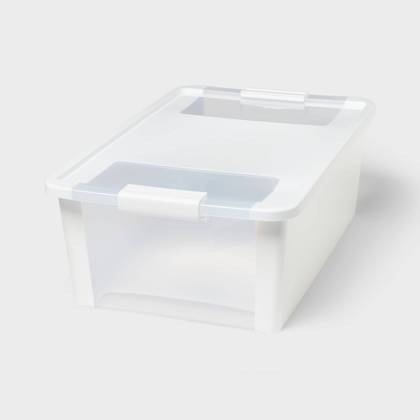Latching Window Utility Storage Box Medium True White - Brightroom™