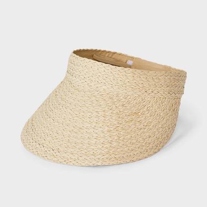 Straw Simple Visor Hat - Universal Thread™ Natural