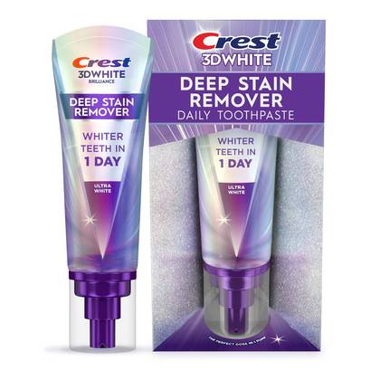 Crest 3D White Deep Stain Remover Daily Fluoride Toothpaste - Ultra White - 3.1oz: Triclosan-Free, Gluten-Free, Mint Flavor