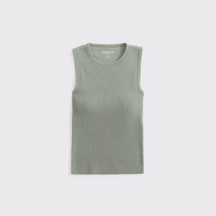 Bra-Free Rib High-Neck Tank