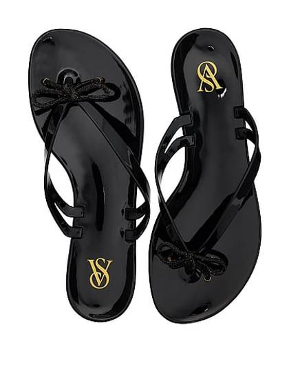 Shine Bow Jelly Sandals