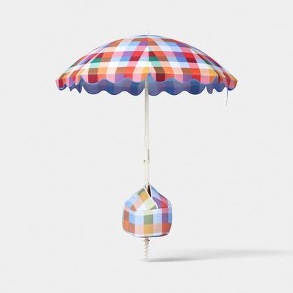 6' Round Beach Umbrella Checkered - Room Essentials™