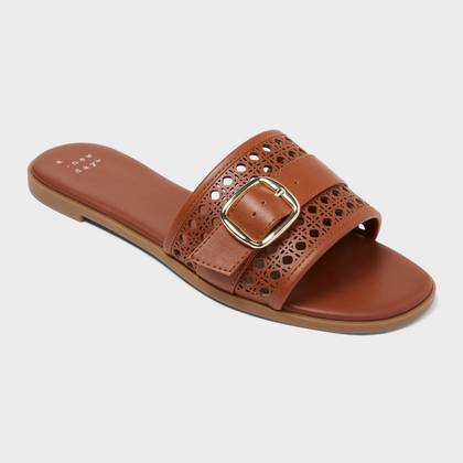 Women’s Tamar Sandals with Memory Foam Insole - A New Day™ Cognac 5