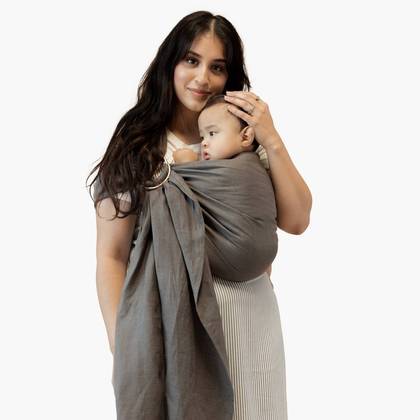 Wildbird Ring Sling Baby Carrier - Chickadee/Bronze Ring: Linen, 8-35 lbs Capacity, Facing-In Front Carrier