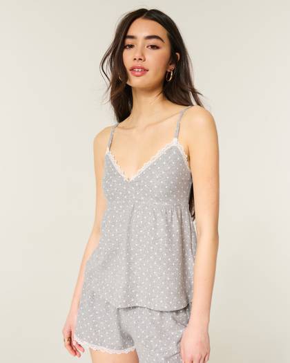 Always Cozy Lace Trim Babydoll Sleep Tank