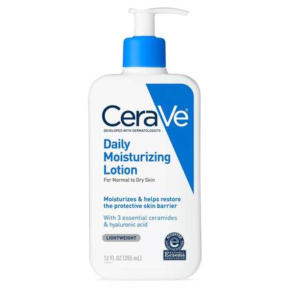 CeraVe Daily Moisturizing Face and Body Lotion for Normal to Dry Skin – 12 fl oz: Pump Bottle, Unscented, Oil-Free