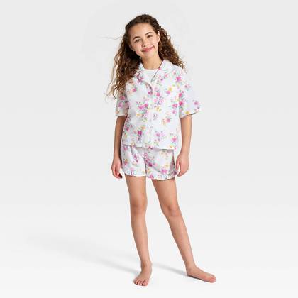 Girls' 2pc Mommy & Me Pajama Set - Cat & Jack™ Cream XS
