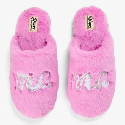 dluxe by Dearfoams Women's Mother's Day Scuff Slides - Pink S
