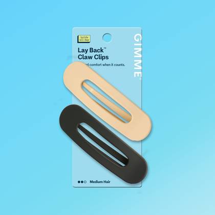 Lay Back Slim Claw Clips For Most Hair Types - Black & Cream