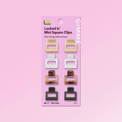 Small Square Claw Clips - Assorted Colors, 8 Count