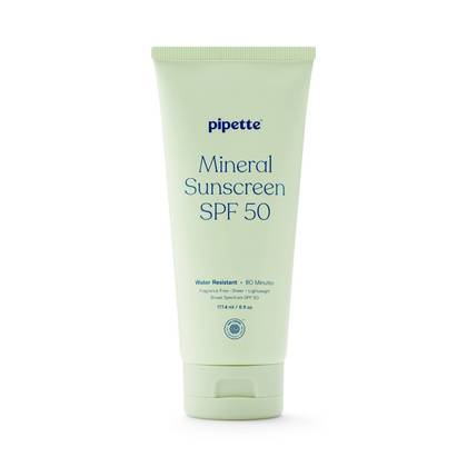 Pipette Mineral Sunscreen - SPF 50 - 6 fl oz: Whole Body, Paraben-Free, Vegan, Zinc Oxide